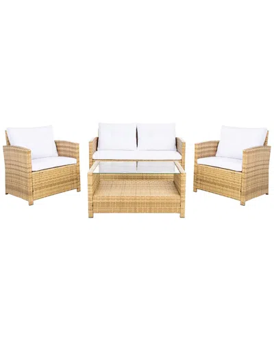 Safavieh Vellor Outdoor 4pc Living Set In Natural