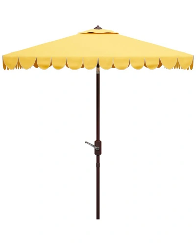 Safavieh Indoor/outdoor Venice 7.5' Square Umbrella In Yellow