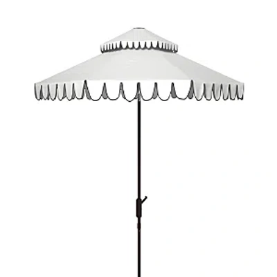 Safavieh Venice 9 Ft Crank Umbrella In White/black