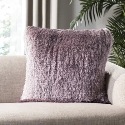 Safavieh Venice Shag Pillow In Purple