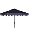 Safavieh Venice Single Scallop 9ft Crank Outdoor Push Button Tilt Umbrella