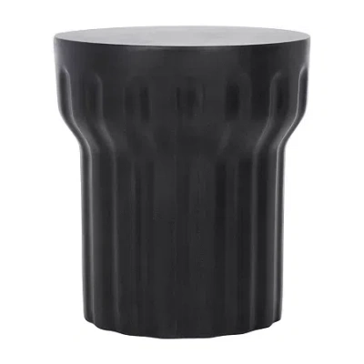 Safavieh Vesta Weather Resistant Cement Side Table In Black