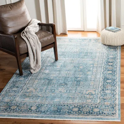 Safavieh Victoria Machine Made Area Rug, Blue / Ivory Traditional Style