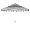 Safavieh Vienna 11 Ft Crank Square Umbrella In Black/white