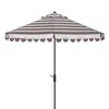 Safavieh Vienna 11 Ft Crank Square Umbrella In Gray/white