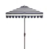 Safavieh Vienna 7.5 Ft Crank Square Umbrella In Navy/white