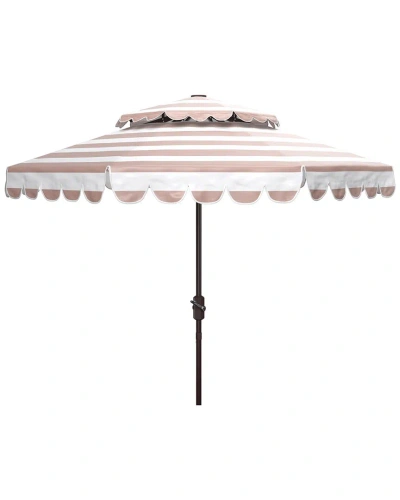 Safavieh Vienna 9ft Dbletop Umbrella In Beige
