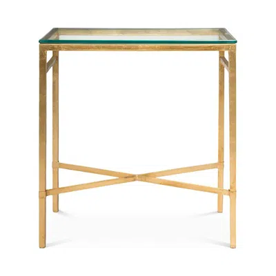 Safavieh Viggo Antique Gold Glass Side Table