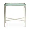 Safavieh Viggo Antique Silver Glass Side Table In Silver