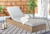 SAFAVIEH VINCENT WOOD CHAISE LOUNGE CHAIR