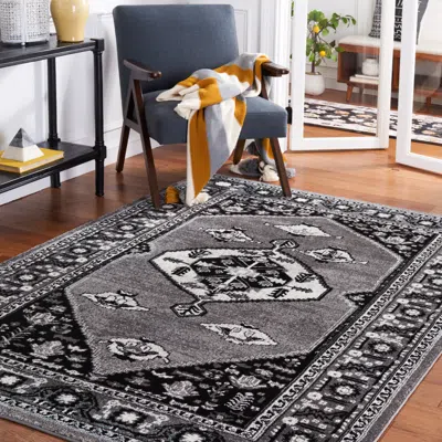 Safavieh Vintage Hamadan Machine Made Area Rug, Grey / Black Traditional Style Easy Care In Gray