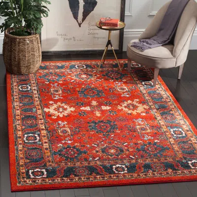 Safavieh Vintage Hamadan Machine Made Area Rug, Orange / Blue Traditional Style In Multi