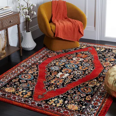 Safavieh Vintage Hamadan Machine Made Area Rug, Red / Black Traditional Style In Multi