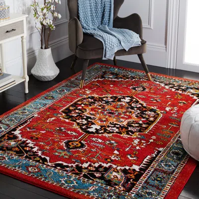 Safavieh Vintage Hamadan Machine Made Area Rug, Red / Blue Traditional Style In Multi