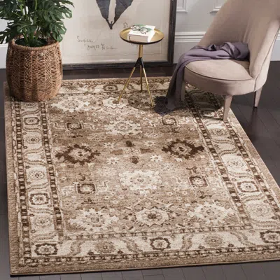 Safavieh Vintage Hamadan Machine Made Area Rug, Taupe Traditional Style In Neutral