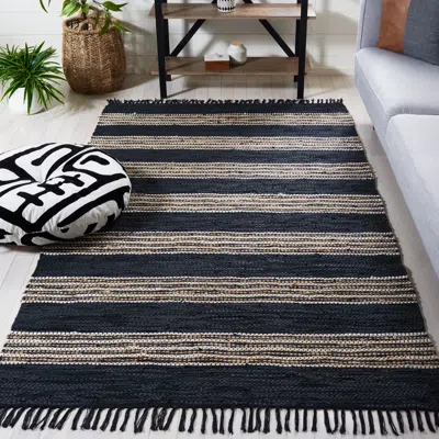 Safavieh Vintage Leather Hand Made Area Rug, Black / Natural Bohemian Style
