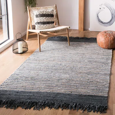 Safavieh Vintage Leather Hand Made Area Rug, Dark Grey / Multi Bohemian Style In Gray