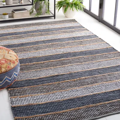 Safavieh Vintage Leather Hand Made Area Rug, Grey / Natural Bohemian Style In Gray