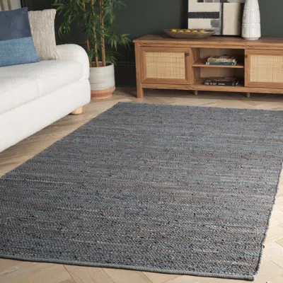 Safavieh Vintage Leather Hand Made Area Rug, Grey Solid / Tonal Style In Gray