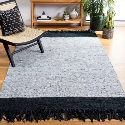 Safavieh Vintage Leather Hand Made Area Rug, Ivory / Black Bohemian Style