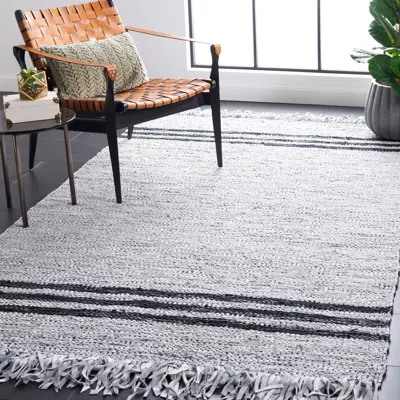 Safavieh Vintage Leather Hand Made Area Rug, Ivory / Black Bohemian Style In Gray