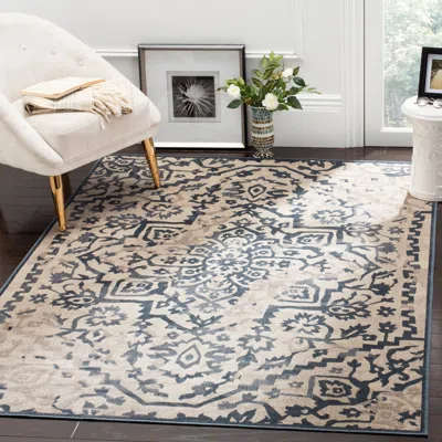 Safavieh Vintage Machine Made Area Rug, Cream / Blue Traditional Style