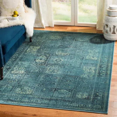 Safavieh Vintage Machine Made Area Rug, Turquoise / Multi Traditional Style In Green