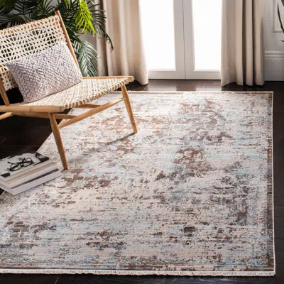 Safavieh Vintage Persian Machine Made Area Rug, Brown / Light Blue Transitional Style In Gray