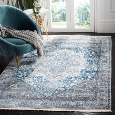 Safavieh Vintage Persian Machine Made Area Rug, Charcoal / Blue Traditional Style