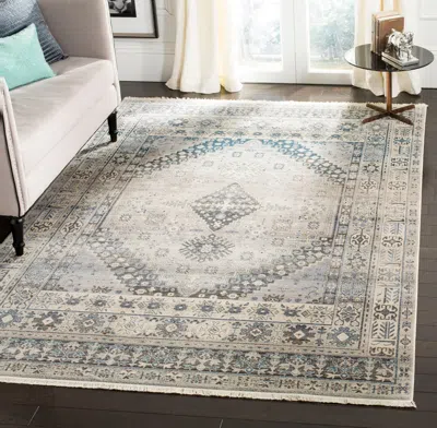 Safavieh Vintage Persian Machine Made Area Rug, Grey / Blue Traditional Style In Neutral