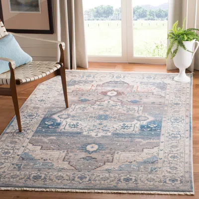 Safavieh Vintage Persian Machine Made Area Rug, Grey / Blue Traditional Style In Gray