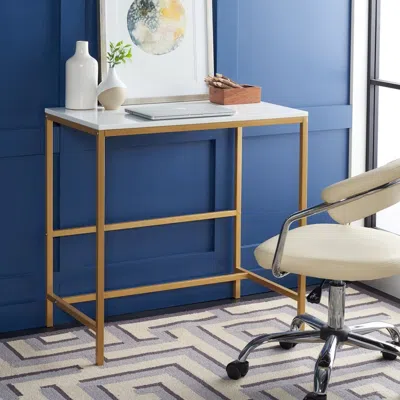 Safavieh Viv Glossy Wooden Desk In Gold