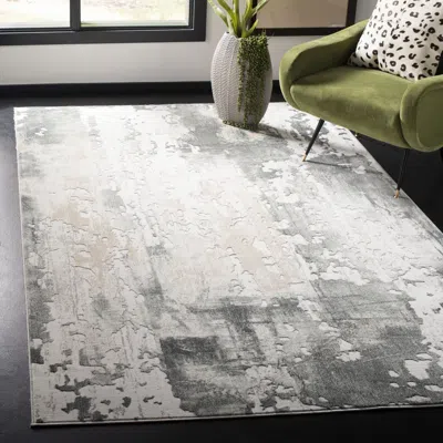 Safavieh Vogue Machine Made Area Rug, Beige / Charcoal Contemporary Style Easy Care In White
