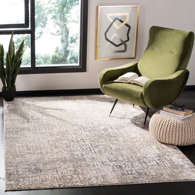 Safavieh Vogue Machine Made Area Rug, Beige / Grey Contemporary Style Easy Care In Neutral