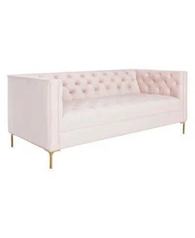 Safavieh Vydia 70" Velvet Tufted Sofa In Blush Pink