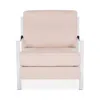 Safavieh Walden Modern Tufted Linen Chrome Accent Chair In Beige