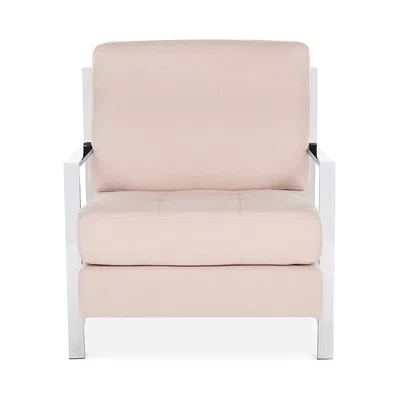 Safavieh Walden Modern Tufted Linen Chrome Accent Chair In Beige