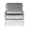 Safavieh Walden Modern Tufted Linen Chrome Accent Chair In Light Grey