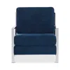 Safavieh Walden Modern Tufted Linen Chrome Accent Chair In Navy