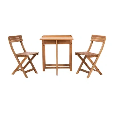 Safavieh Walten Patio Collection 3-pc. Bistro Set Folding In Nude