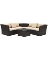 SAFAVIEH SAFAVIEH WELCH OUTDOOR LIVING SECTIONAL SET WITH STORAGE