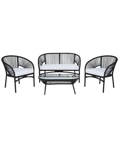 Safavieh Werner Outdoor 4pc Living Sets In Black
