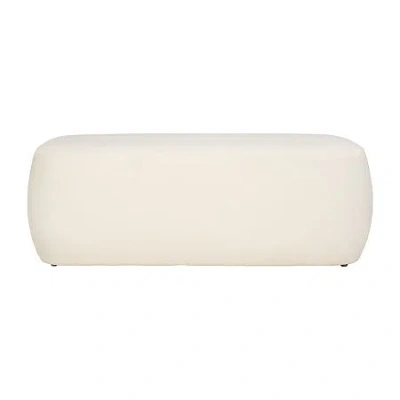 Safavieh Whitley Cushioned Ottoman In White
