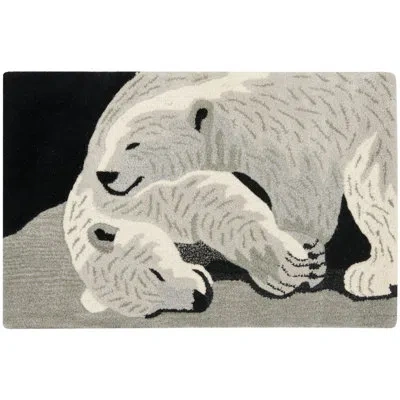 Safavieh Wilderness Hand Tufted Wool Animal Print Rug In Black;gray