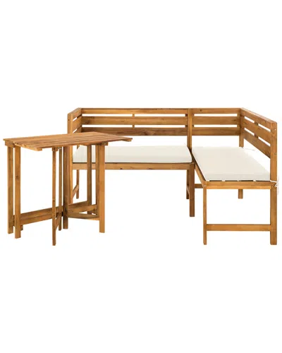 Safavieh Wilton Outdoor Balcony Corner Lounge Set In Natural/beige