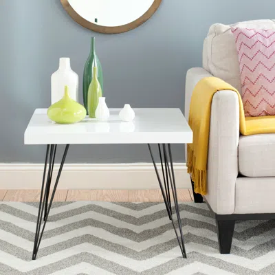 Safavieh Wolcott Retro Mid Century Square Lacquer Coffee Table In White