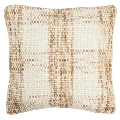 Safavieh Woven Plaid Throw Pillow In Neutral