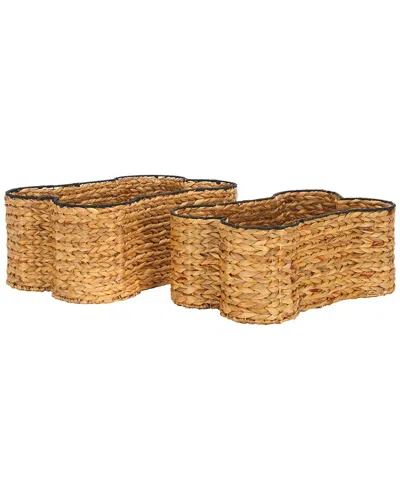Safavieh Wulfric Set Of 2 Dog Bone Baskets In Brown