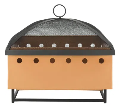 Safavieh Wyatt Square Fire Pit In Brown