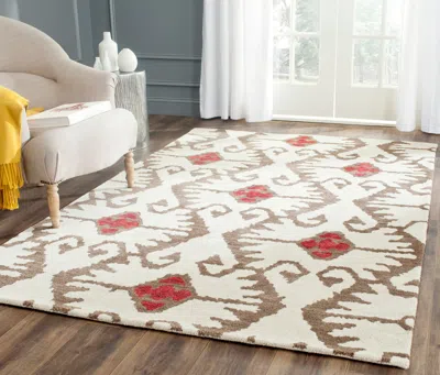 Safavieh Wyndam Area Rug, Ivory / Brown Bohemian Style In White